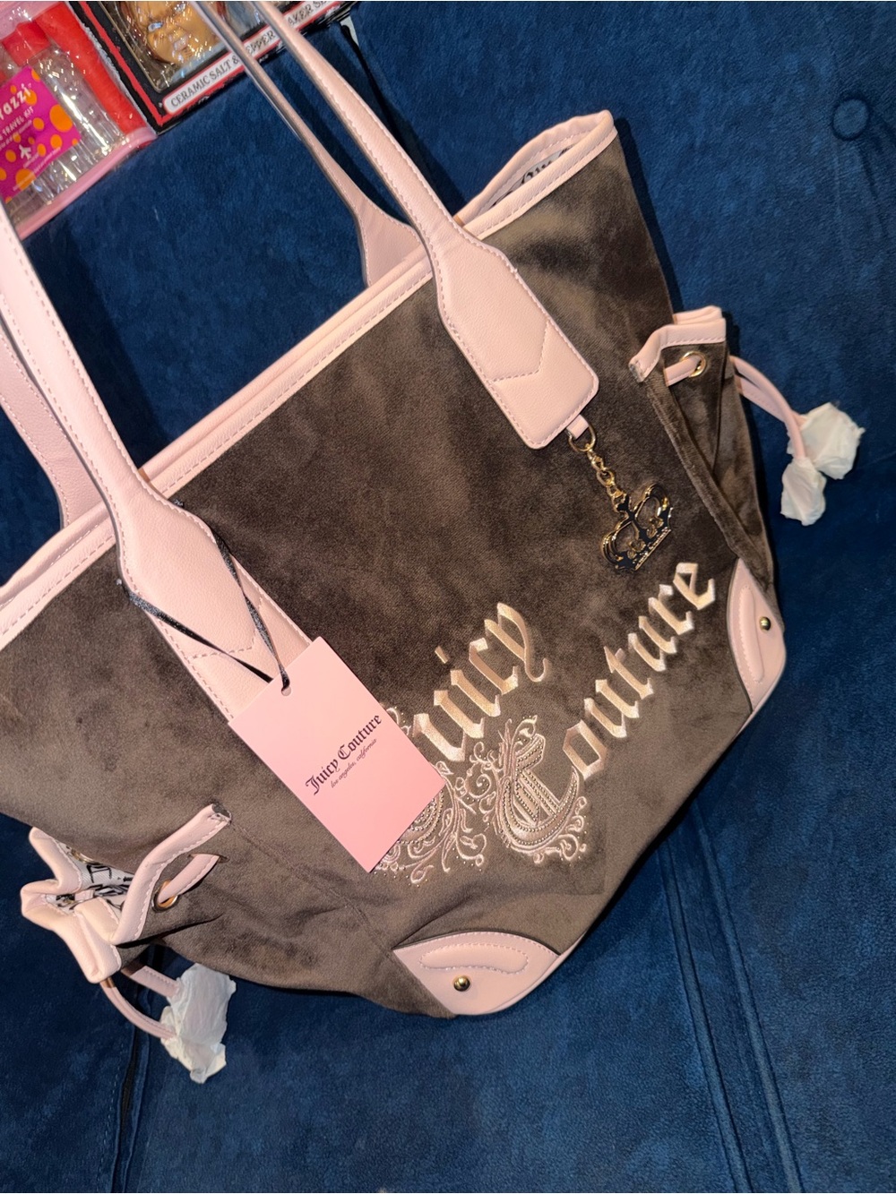Juicy brown and pink tote